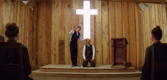 Actors Paul Dano and Daniel Day-Lewis in a scene from 'There Will Be Blood' running in competition at the 58th Berlinale International Film Festival